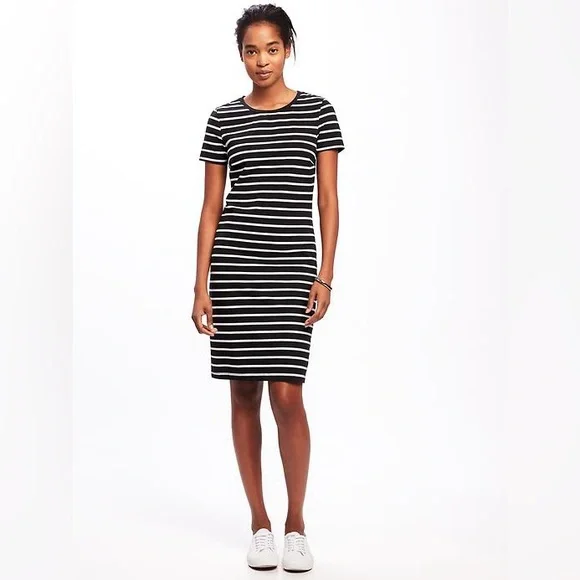 Old Navy Black and White Striped Tee Shirt Dress Size Large - Picture 11 of 12